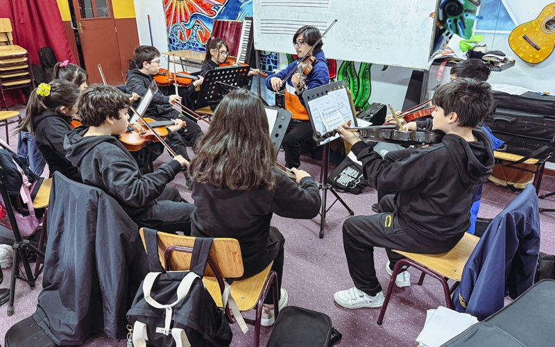 Cuarteto de Chiloé y jóvenes Salesianos unidos por la música
